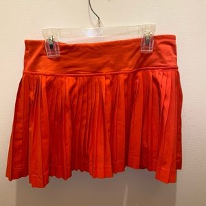 Lululemon Pleat the Street Orange Tennis Skirt